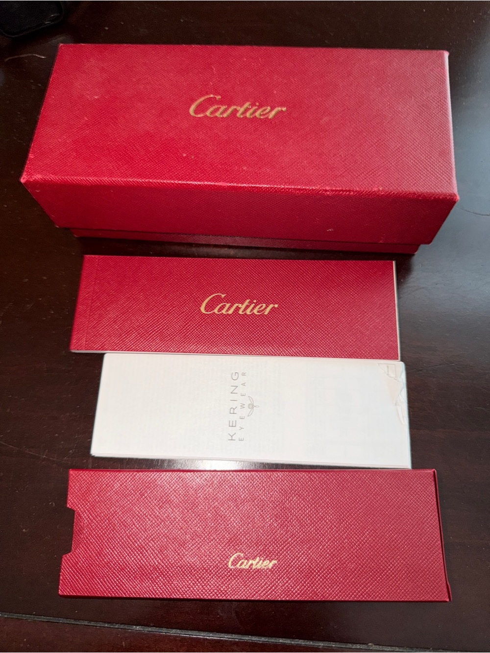 Cartier Red Box Set with Gold Logo